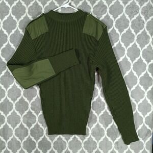 DSCP Sweater Mens 44 M Wool Pullover Elbow Patches Commando Military Hunting